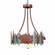 Crestline-Bear Three Light Chandelier in Pine Green/Rust Patina (172|A44826FC-HR-04)