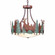 Crestline-Deer Three Light Chandelier in Pine Green/Rust Patina (172|A44731FC-HR-04)