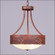 Ridgemont-Fish Cutout Three Light Chandelier in Rust Patina (172|A44462-02)