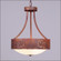 Ridgemont-Maple Cutout Three Light Chandelier in Rust Patina (172|A44406-02)