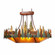 Crestline-Elk Ten Light Chandelier Oval in Pine Tree Green-Rust Patina (172|A41234AM-HR-04)