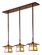 Carmel Three Light Chandelier in Satin Black (37|CICH-8/3TWO-BK)
