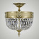Finisterra Three Light Semi Flush Mount in Polished Brass w/Black Inlay (183|FM2151-P-12G)