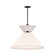 Chapelle One Light Pendant in Matte Black/White Linen (452|PD543022MBWL)