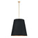 Calor Three Light Pendant in Black Linen With Gold Parchment/Vintage Brass (452|PD311030VBBG)