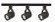 Track Lighting Kits Black Three Light Track Kit in Black (72|TK349)