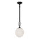 Celia One Light Pendant in Matte Black/Opal Glass (452|PD415308MBOP)