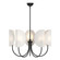 Seno Five Light Chandelier in Matte Black/White Cotton Fabric (452|CH450732MBCW)