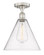 Edison One Light Semi-Flush Mount in Polished Nickel (405|616-1F-PN-GBC-124)