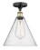 Edison One Light Semi-Flush Mount in Black Antique Brass (405|616-1F-BAB-GBC-124)