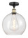 Edison One Light Semi-Flush Mount in Black Antique Brass (405|616-1F-BAB-G124-12)