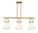 Downtown Urban Three Light Island Pendant in Brushed Brass (405|411-3I-BB-G411-10WH)