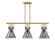 Downtown Urban Three Light Island Pendant in Brushed Brass (405|411-3I-BB-G411-10SM)