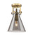 Downtown Urban One Light Semi-Flush Mount in Brushed Brass (405|411-1F-BB-G411-8SM)