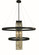 Iris Five Light Foyer Chandelier in Brush Brass Matte Black (8|5738 BR/MBLACK)