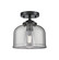 Nouveau One Light Semi-Flush Mount in Oil Rubbed Bronze (405|284-1C-OB-G73)