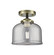 Nouveau One Light Semi-Flush Mount in Black Antique Brass (405|284-1C-BAB-G73)