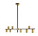 Calumet Eight Light Linear Chandelier in Matte Black / Olde Brass (224|814-8L-MB-OBR)