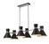 Soriano Six Light Linear Chandelier in Matte Black + Brushed Nickel (224|728-6L-MB-BN)