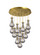 Downtown Urban 12 Light Pendant in Brushed Brass (405|126-451-1P-BB-G451-5SM)