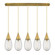Downtown Urban Five Light Linear Pendant in Brushed Brass (405|125-450-1P-BB-G450-6SCL)