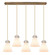 Downtown Urban Five Light Linear Pendant in Brushed Brass (405|125-410-1PS-BB-G411-8WH)