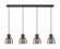 Downtown Urban Four Light Linear Pendant in Matte Black (405|124-410-1PS-BK-G412-8SM)