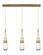 Downtown Urban Three Light Linear Pendant in Brushed Brass (405|123-452-1P-BB-G452-4CL)