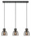 Downtown Urban Three Light Linear Pendant in Matte Black (405|123-410-1PS-BK-G412-8SM)