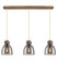 Downtown Urban Three Light Linear Pendant in Brushed Brass (405|123-410-1PS-BB-G412-8SM)