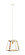 ROSALIE One Light Pendant in White + Aged Gold Brass (423|C72101WHAG)