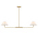 Two Light Linear Chandelier in Natural Brass (446|M100122NB)