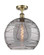 Ballston One Light Semi-Flush Mount in Antique Brass (405|516-1C-AB-G1213-14SM)
