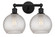 Edison Two Light Bath Vanity in Matte Black (405|616-2W-BK-G122C-8CL)