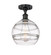 Edison One Light Semi-Flush Mount in Matte Black (405|616-1F-BK-G556-10CL)