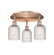 Ballston Three Light Semi-Flush Mount in Antique Copper (405|516-3C-AC-G559-5CL)