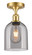 Ballston One Light Semi-Flush Mount in Satin Gold (405|516-1C-SG-G558-6SM)