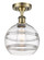 Ballston One Light Semi-Flush Mount in Antique Brass (405|516-1C-AB-G556-8CL)