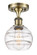 Ballston One Light Semi-Flush Mount in Antique Brass (405|516-1C-AB-G556-6CL)