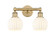 Edison Two Light Bath Vanity in Brushed Brass (405|616-2W-BB-G1217-6WV)