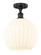 Edison One Light Semi-Flush Mount in Matte Black (405|616-1F-BK-G1217-12WV)