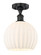 Edison One Light Semi-Flush Mount in Matte Black (405|616-1F-BK-G1217-10WV)