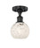 Edison One Light Semi-Flush Mount in Matte Black (405|616-1F-BK-G1216-6WM)