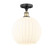 Edison One Light Semi-Flush Mount in Black Antique Brass (405|616-1F-BAB-G1217-12WV)
