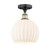 Edison One Light Semi-Flush Mount in Black Antique Brass (405|616-1F-BAB-G1217-10WV)
