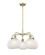 Ballston Five Light Chandelier in Antique Brass (405|516-5CR-AB-G1216-8WM)