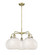 Ballston Five Light Chandelier in Antique Brass (405|516-5CR-AB-G1216-10WM)