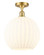 Ballston One Light Semi-Flush Mount in Satin Gold (405|516-1C-SG-G1217-12WV)