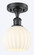 Ballston One Light Semi-Flush Mount in Matte Black (405|516-1C-BK-G1217-6WV)