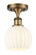 Ballston One Light Semi-Flush Mount in Brushed Brass (405|516-1C-BB-G1217-6WV)